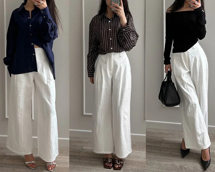 Women Wide Leg Formal Straight Leg Pants