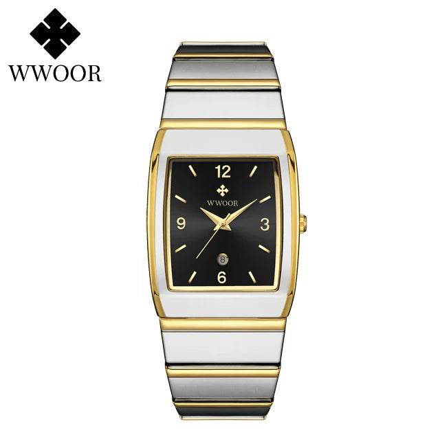 Luxury Square Men's Wristwatch Stainless Steel Waterproof