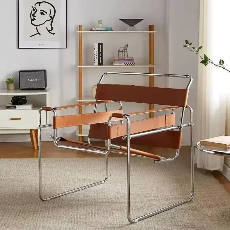 Single Chair Network Red Bauhaus Saddle Leather