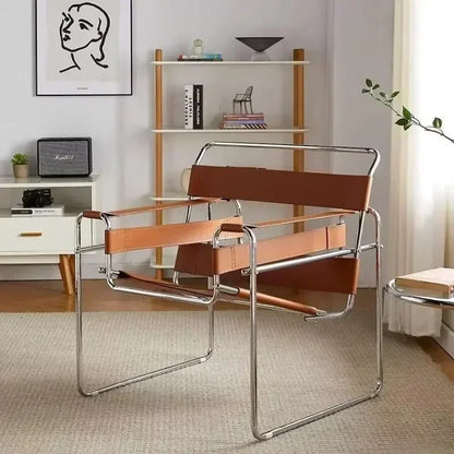 Single Chair Network Red Bauhaus Saddle Leather