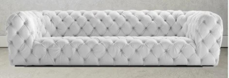 Buckle Velvet Large Luxury Blue Sofa