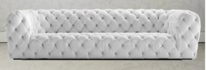 Buckle Velvet Large Luxury Blue Sofa