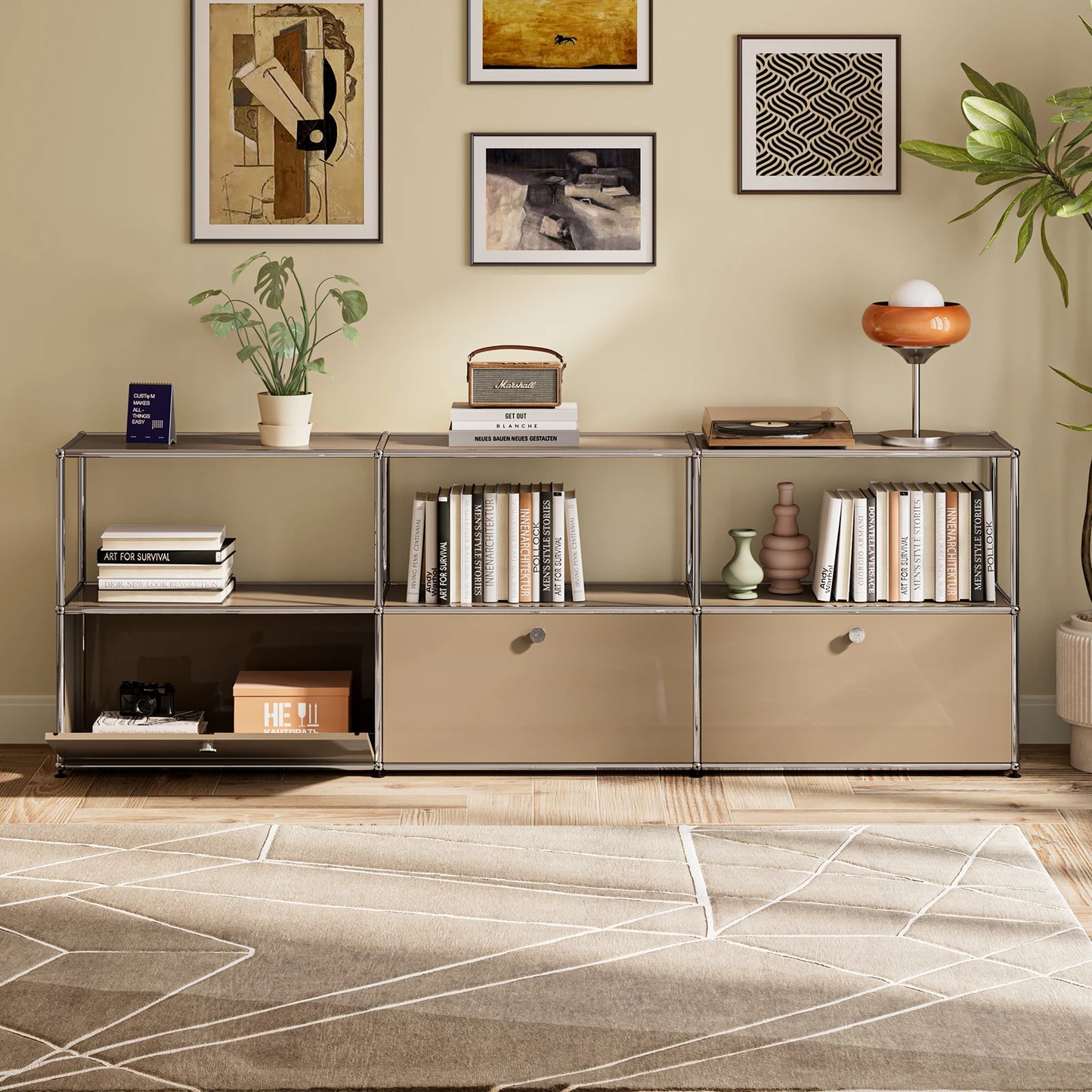 Sideboard Storage Shelf Furniture Stainless Steel