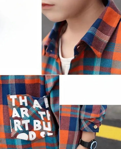 Boys' Long Sleeve Checkered Shirt for Toddler