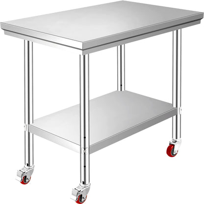 Stainless Steel Commercial Work Table Caster Wheels
