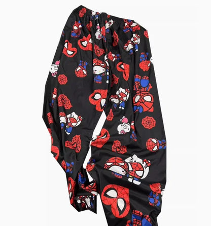 Women/Men Hello Kitty Spider-Man Cotton Loose Pajama Pants
