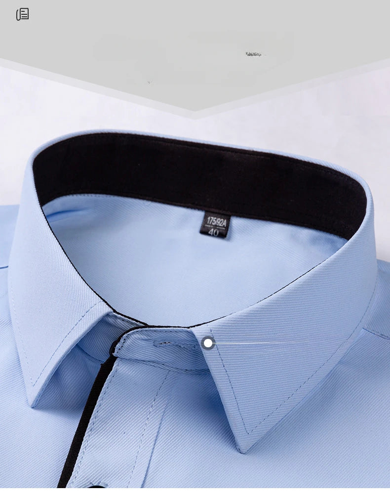 double collor Full shirts for men plus size