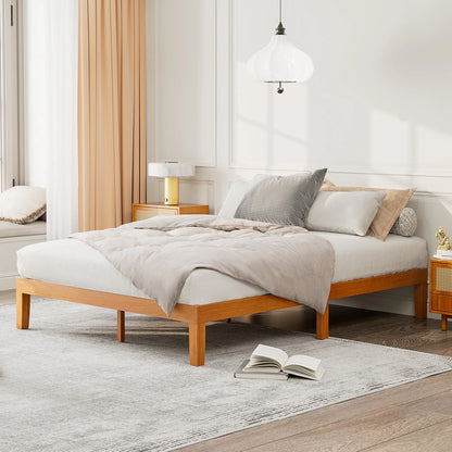 Solid Wood Bed Frame with Sturdy Wood Slat Support
