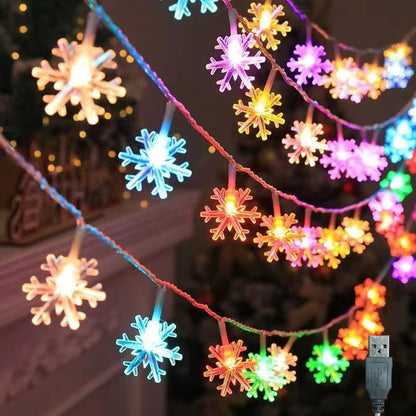 Snowflake USB Plug Christmas Tree Light Aesthetic