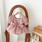 Mesh One Piece Puff Sleeve Girls Clothing