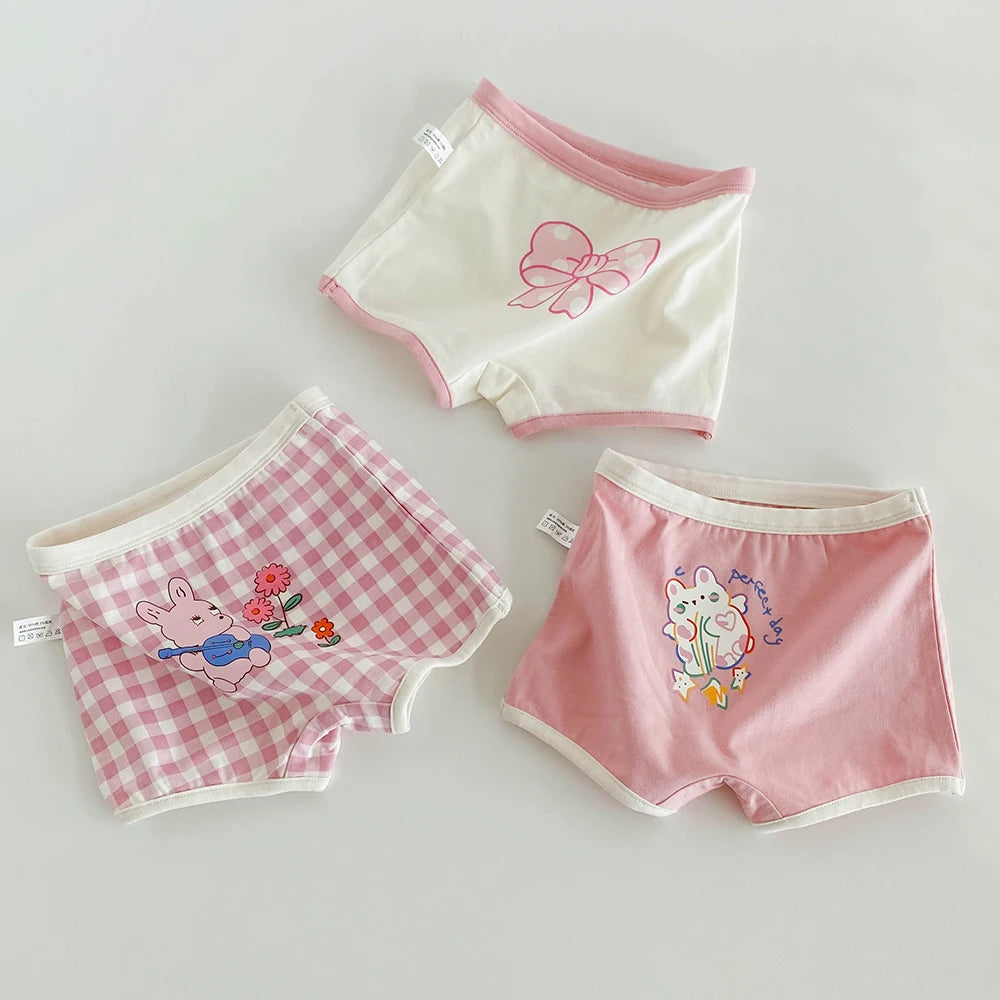 3PCS Young Girls/Boys Cute Cotton Briefs Boxers Underwear