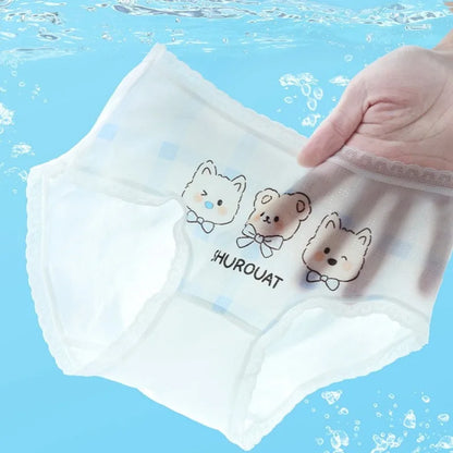 4PCS Girls Cool Breathable Comfort Briefs Cartoon