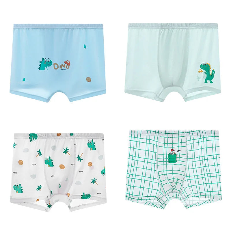 4PCS Teen Boys Breathable Soft Antibacterial Underwear