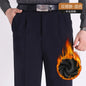 Double Pleated Waist Fleece Winter Suit Pants