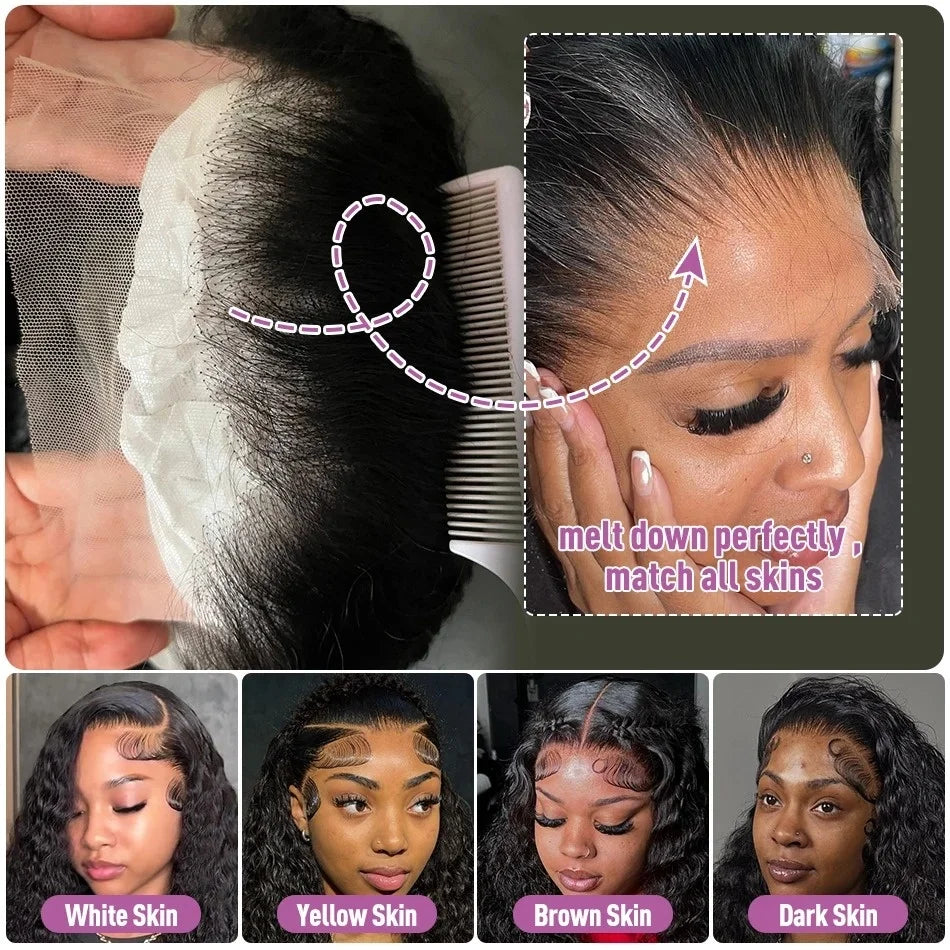 Lace Front Human Hair Wigs Deep Wave