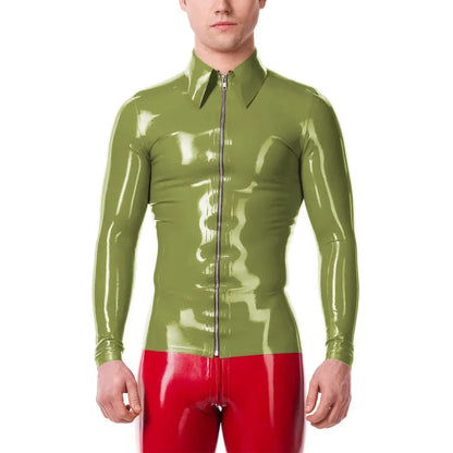 Mens Fashion Zipper Long Sleeve Jacket Turn-down Collar