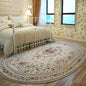Oval Carpet European Pastoral Floral Style Print