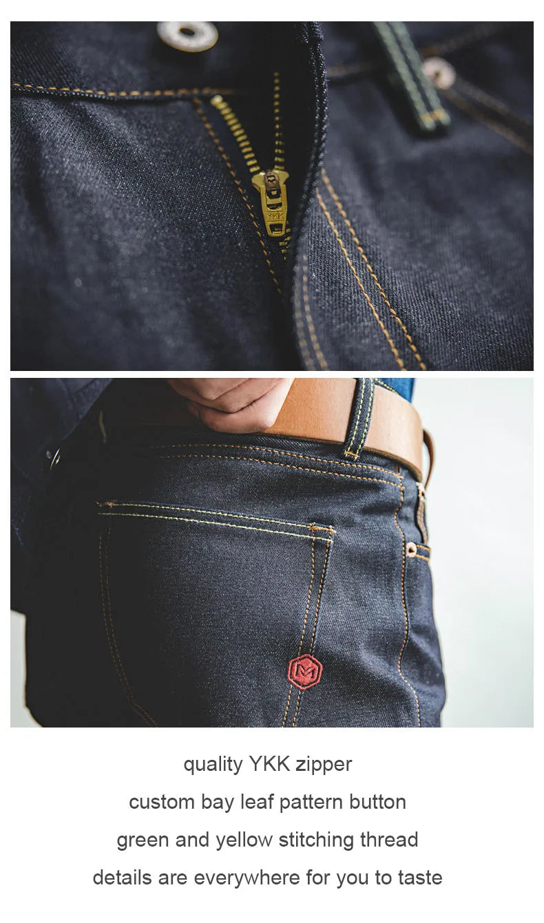 Maden Retro Men's Jeans Embroidery Straight