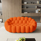 Modern Curved Loveseat Couch Football-Shaped