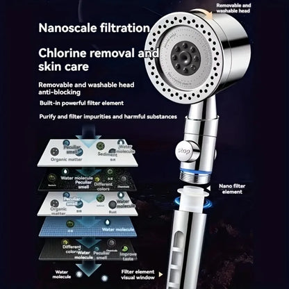 5 Modes Spray Water Shower Head Handheld Spa