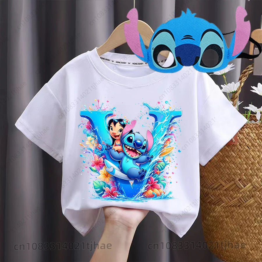 Boys/Girls Disney Lilo Stitch Letters Party T-Shirt