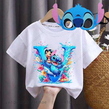 Boys/Girls Disney Lilo Stitch Letters Party T-Shirt