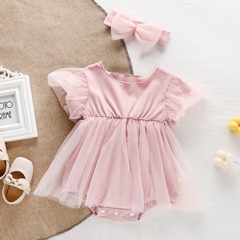 Infant Baby Girls Embroider Sleeveless Rompers