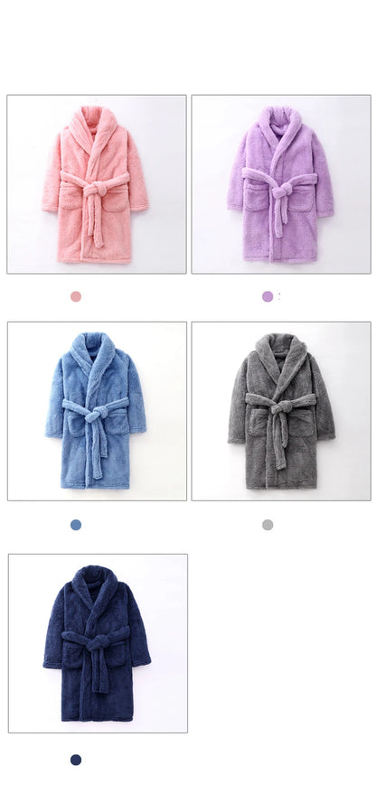 Boys/Girls Warm Fleece Flannel Bath Robes