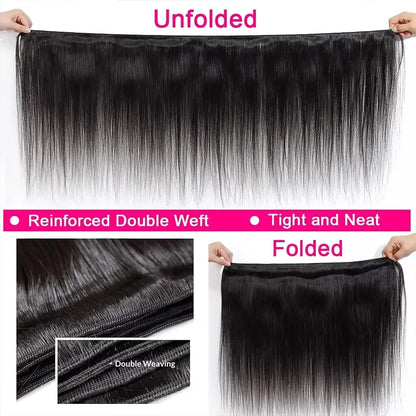 Natural Color Brazilian Human Hair Straight Bundles