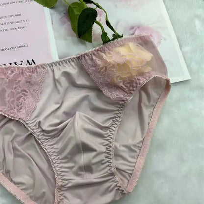 Close-Fitting Men's Silk Smooth Light Purple Lace