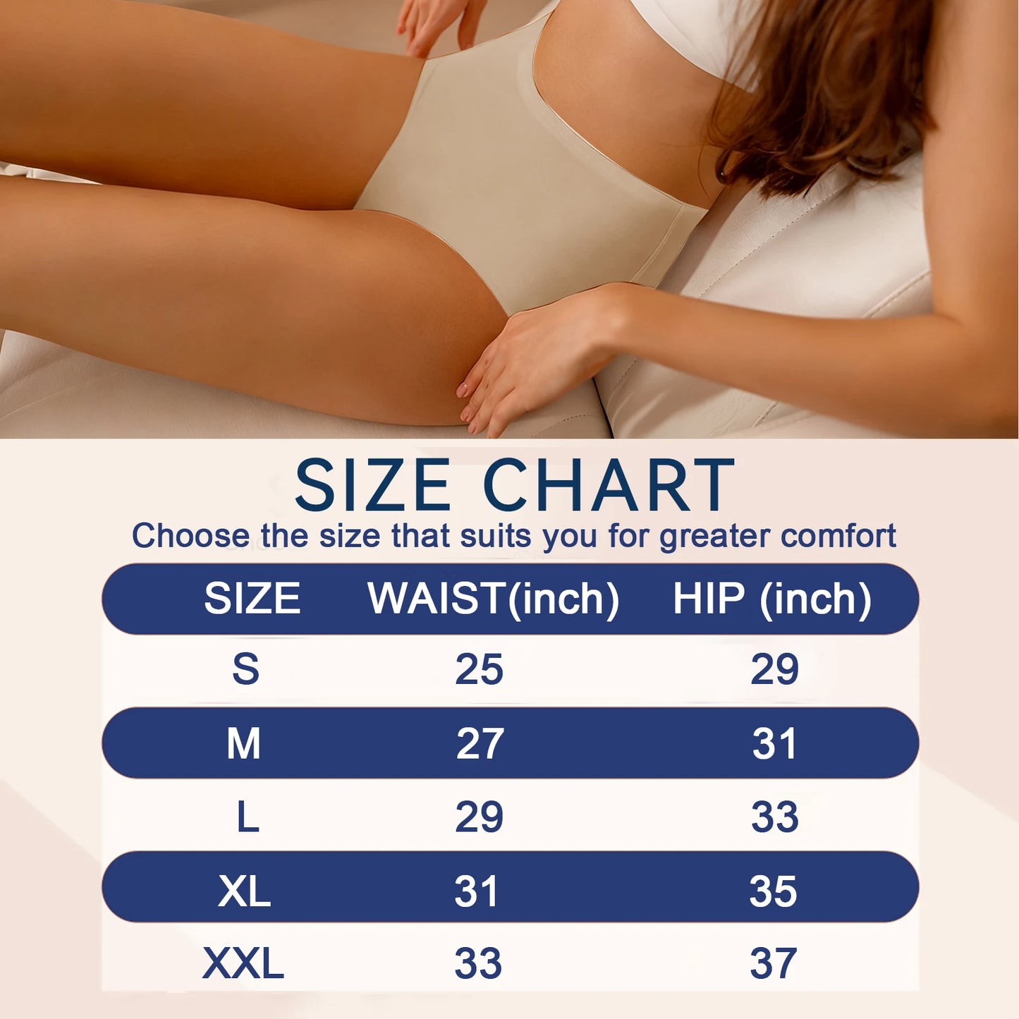 7PC Women High Waist Seamless Underwear Breathable Comfort