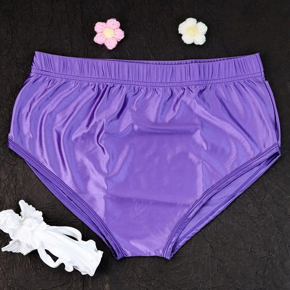 Shiny Ice Silk Satin Tight Elastic Panties