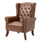 Upholstered Club Sofa Chair with Wooden Legs