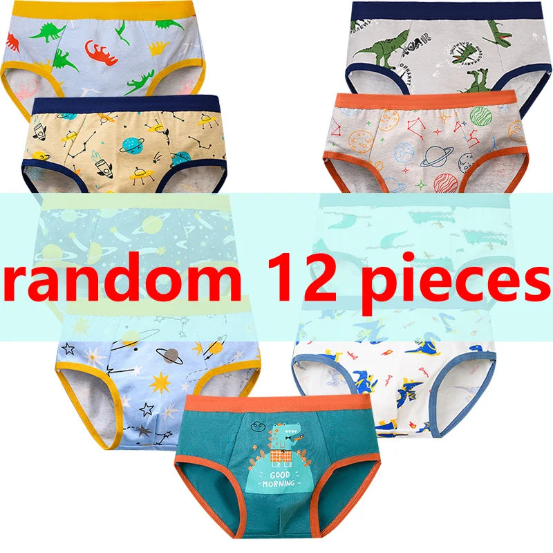 12 Pcs Boys Boxer Briefs Underwear Breathable Baby