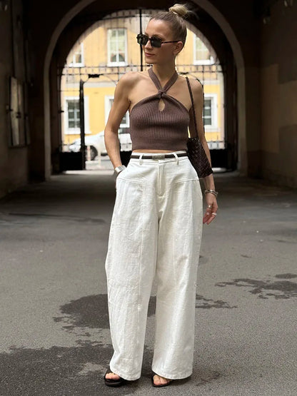 Women Wide Leg Formal Straight Leg Pants