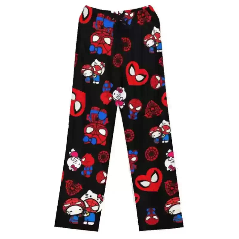 Women/Men Hello Kitty Spider-Man Cotton Loose Pajama Pants