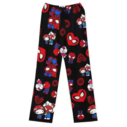 Women/Men Hello Kitty Spider-Man Cotton Loose Pajama Pants
