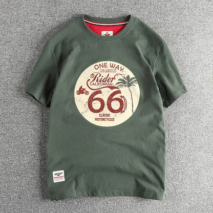 American Retro Short Sleeve O-neck T-shirt