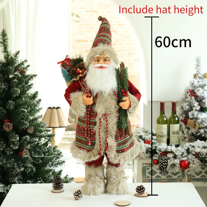 Large Standing Santa Figurine Doll Home Decoration