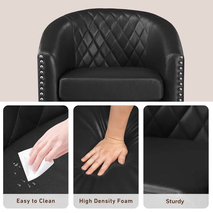 Set of 2 Comfy Barrel Accent Living Room Club Chair
