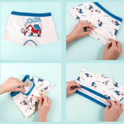 4PCS Boys Cotton Antibacterial Teenagers  Breathable Comfort Underwear