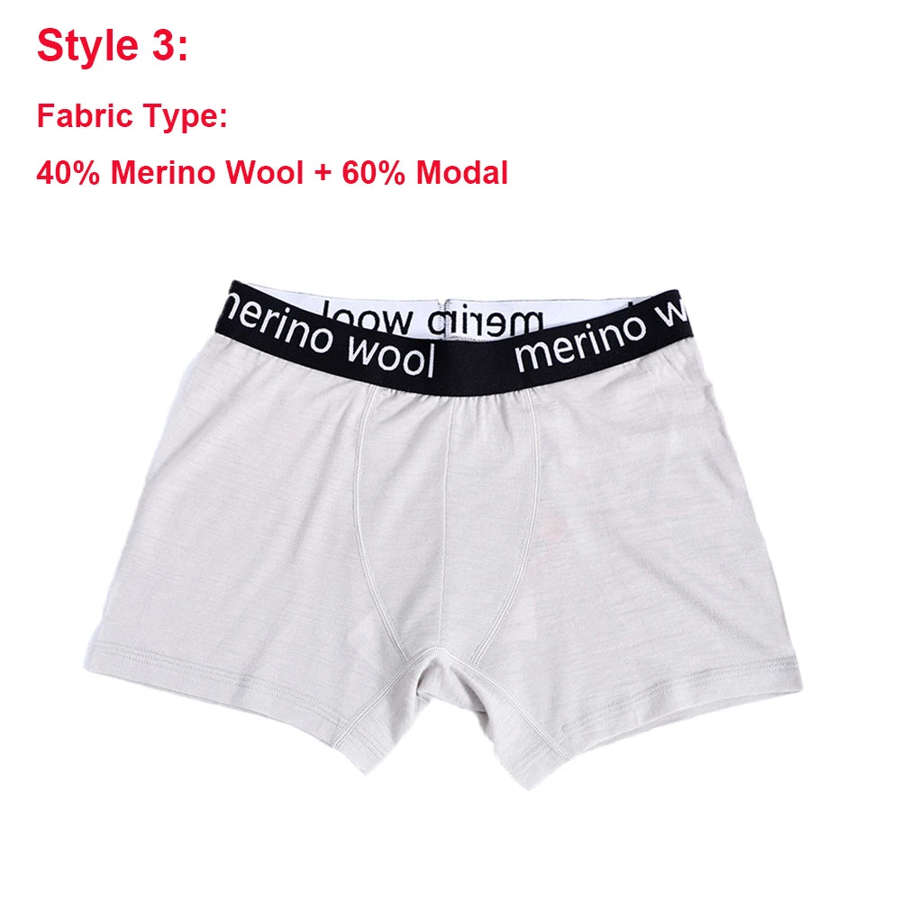 Mens Merino Boxer Briefs Soft Breathable Sports