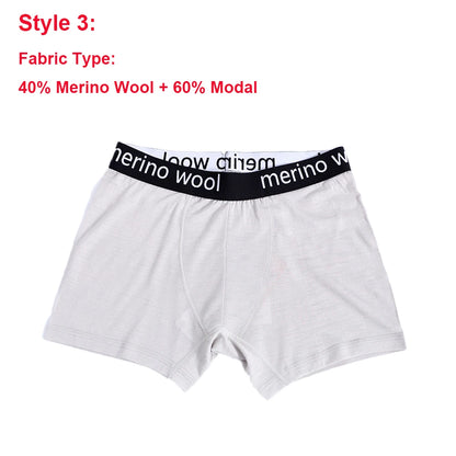 Mens Merino Boxer Briefs Soft Breathable Sports