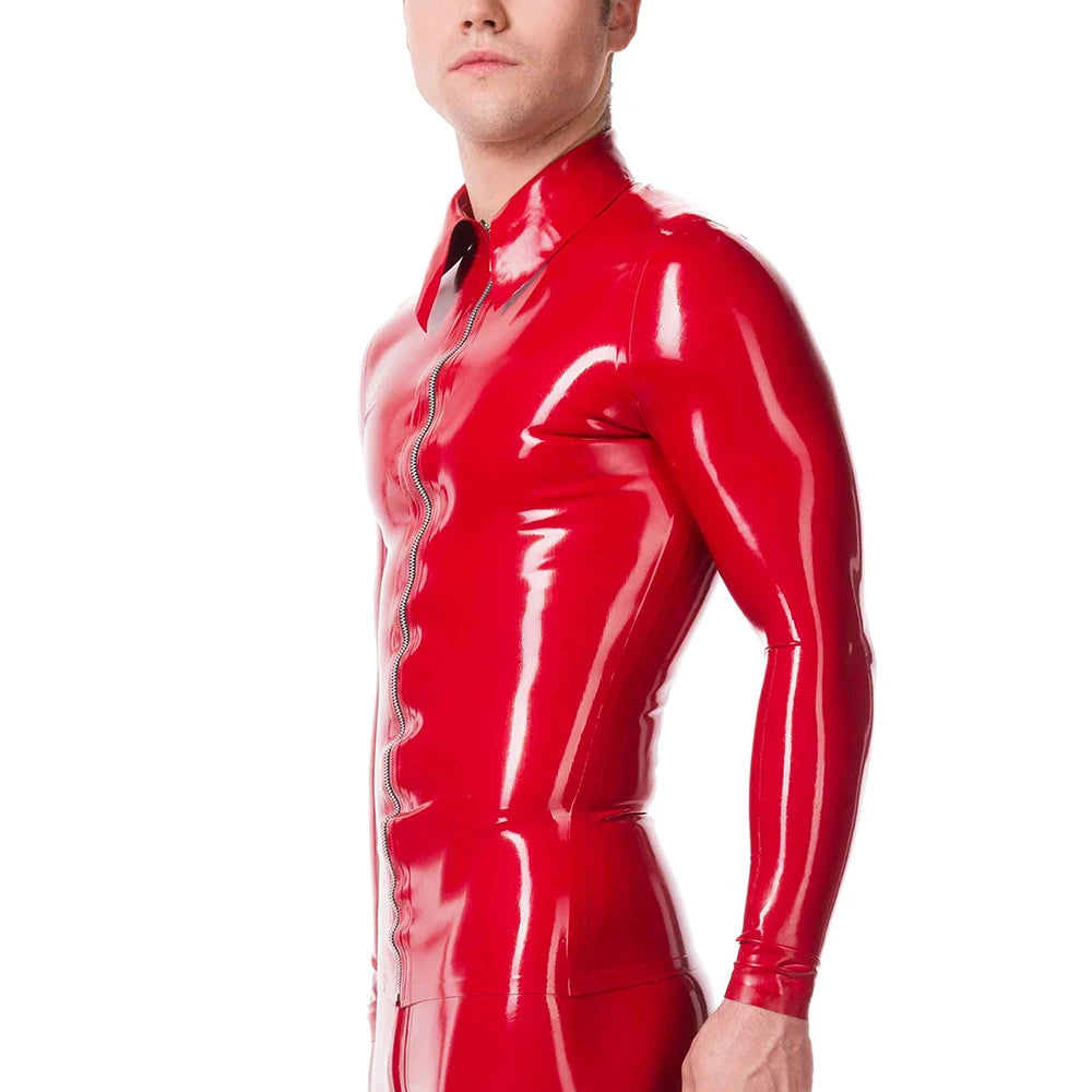 Mens Fashion Zipper Long Sleeve Jacket Turn-down Collar