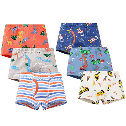 8 pcs Boys Boxer Briefs Sets 2025 New Kids Cartoon Underwear