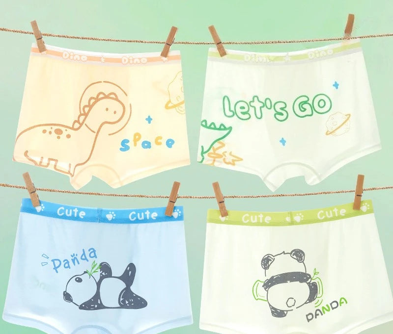 4PCS Boys Cute Mesh Breathable Comfort Underwear