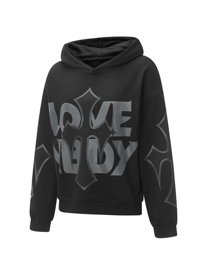 Women s Casual Fall Hood Sweatshirt Cross Letter