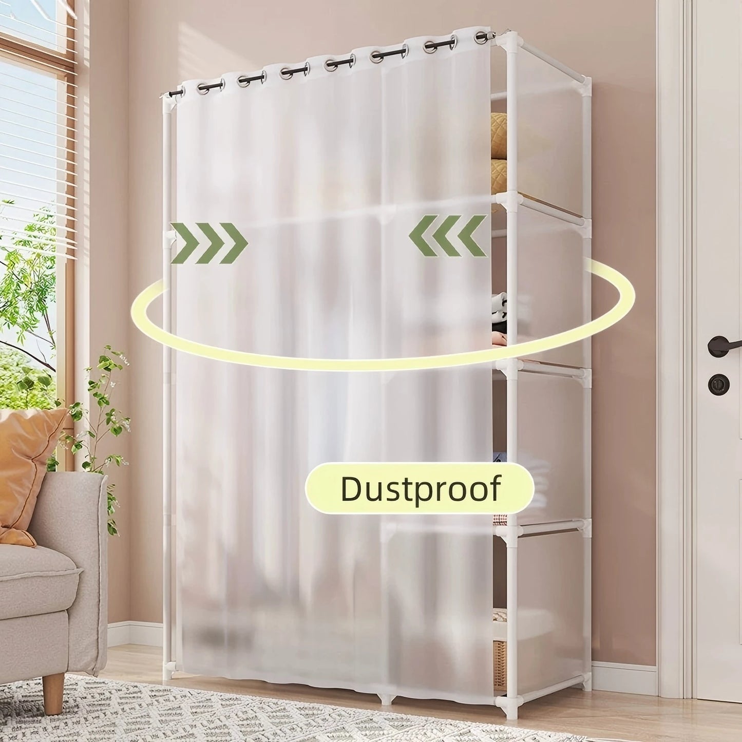 Wardrobe Closet Dustproof Storage Rack Organizer Container