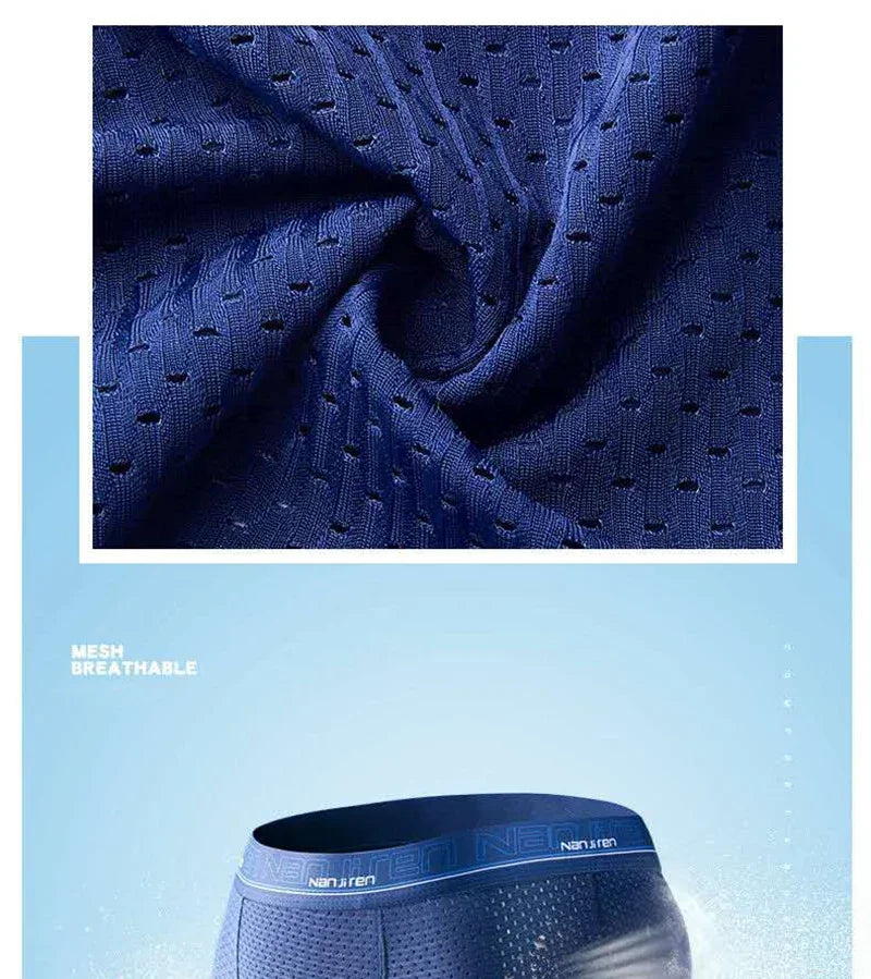 4pcs Men's Boxer Silk Plus Size Breathable Briefs