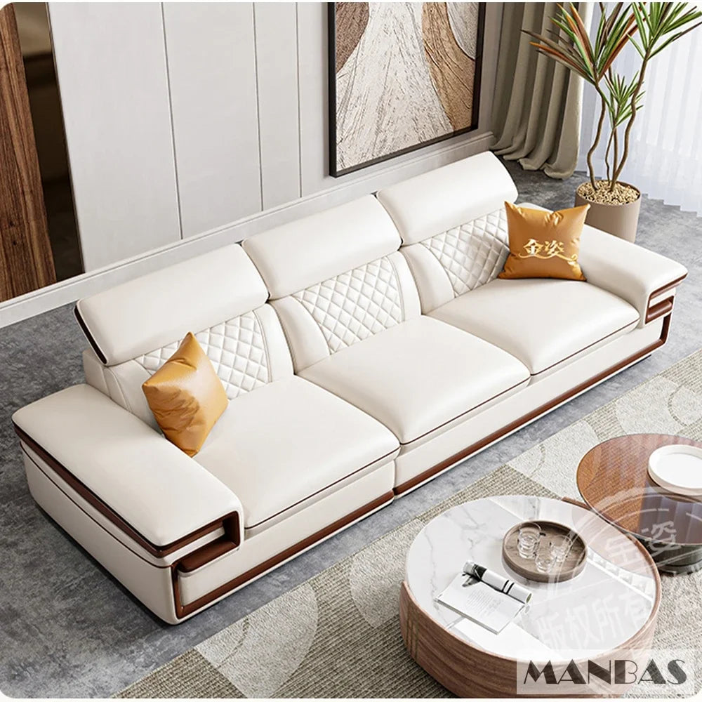 Genuine Leather Sofa Set for Living Room
